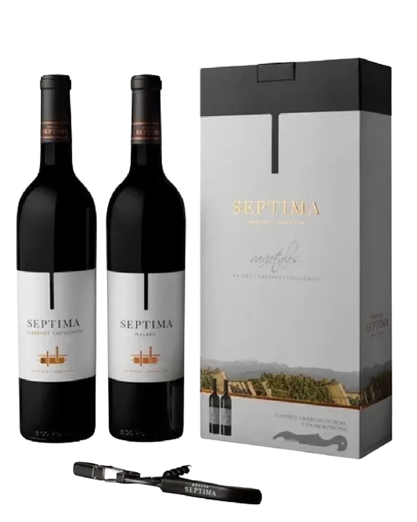 ESTUCHE X2 SEPTIMA CON SACACORCHOS