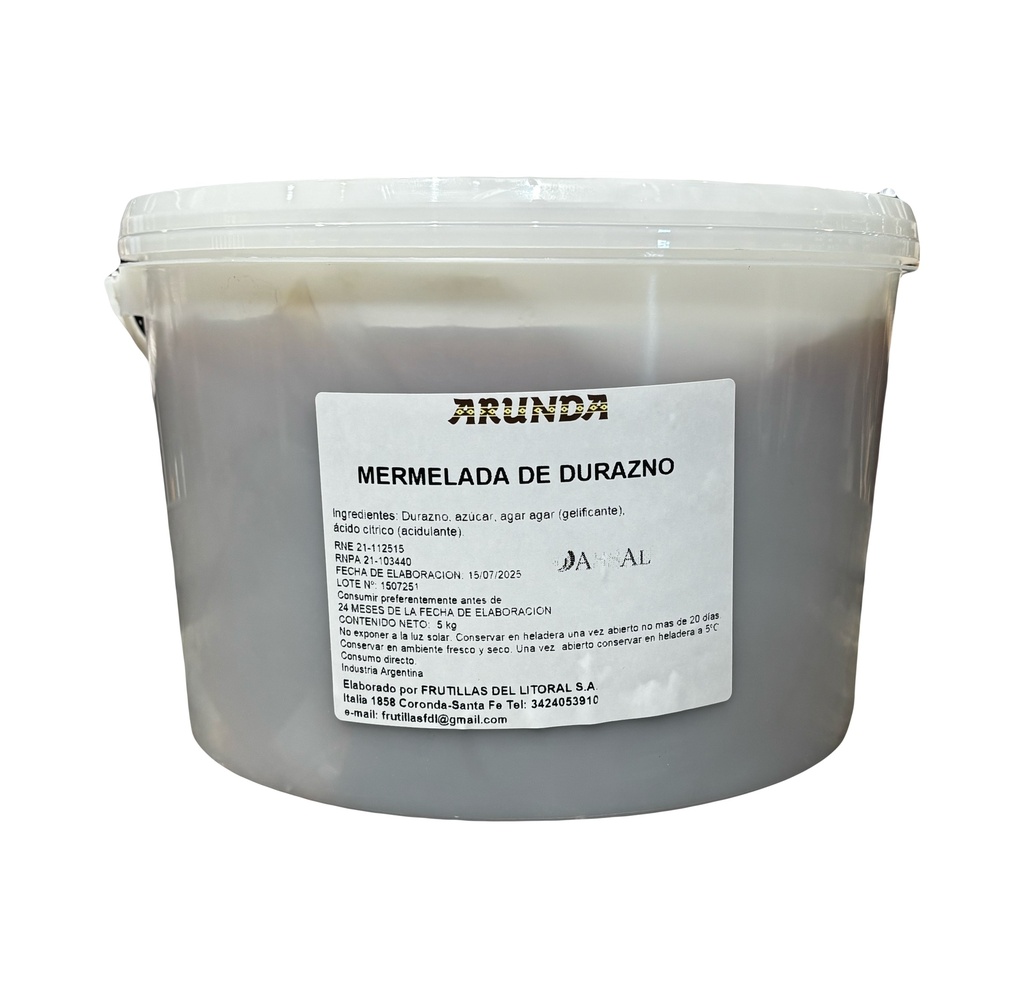 MERMELADA BALDE DURAZNO 5KG