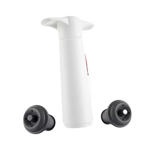 BOMBA DE VACIO VACUVIN+ 2 TAPONES BLANCA