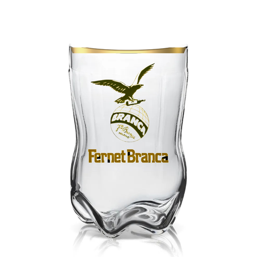 VASO FERNET VIAJERO TRANSPARENTE CON LOGO DE BRANCA