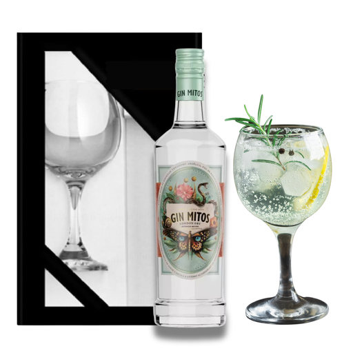 ESTUCHE GIN MITOS LONDON DRY + COPA 