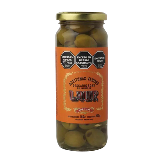 ACEITUNAS VERDES DESCAROZADAS LAUR 160GRS.