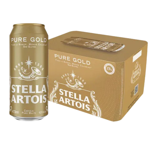SIX PACK STELLA ARTOIS PURE GOLD LATA 473CC  (SIN GLUTEN)